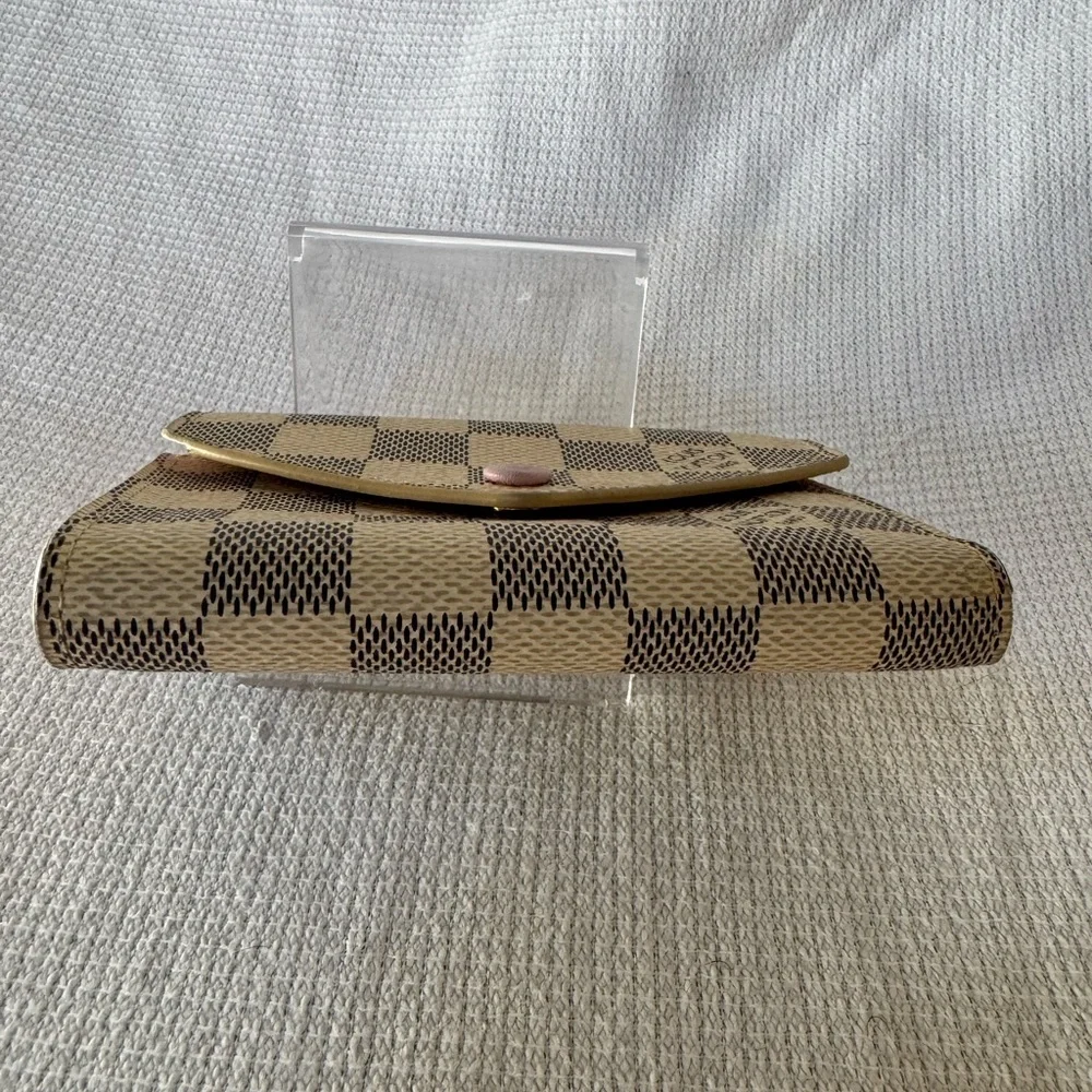 Louis Vuitton Porte feuille Victorine Damier Azur Rose Ballernia Wallet EUC - Picture 7 of 16